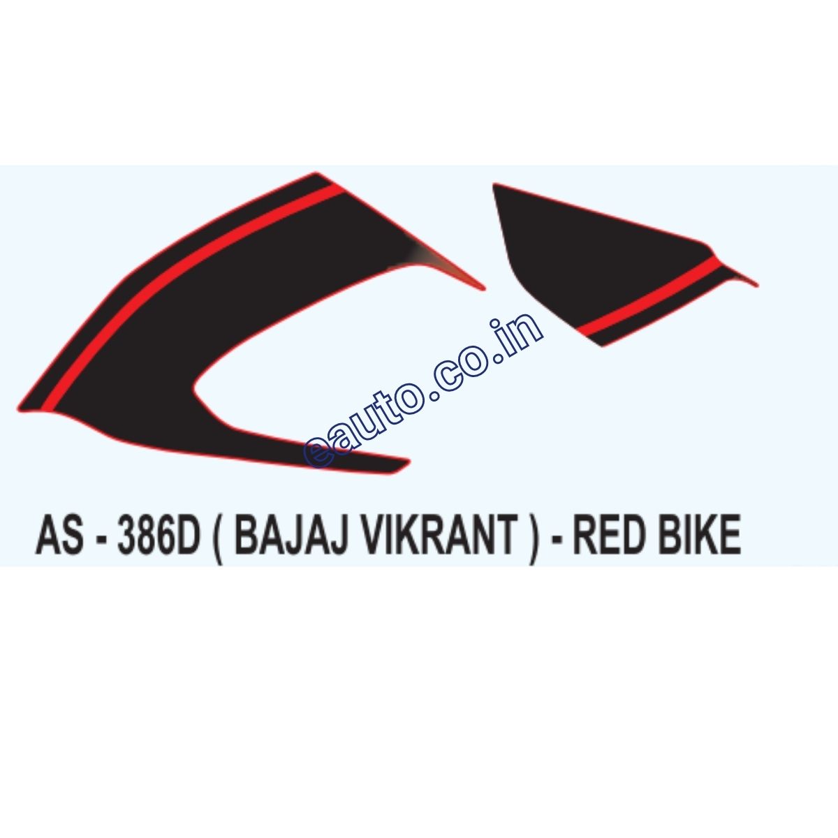 Graphics Sticker Set for Bajaj Vikrant | Red Vehicle | Both Sides