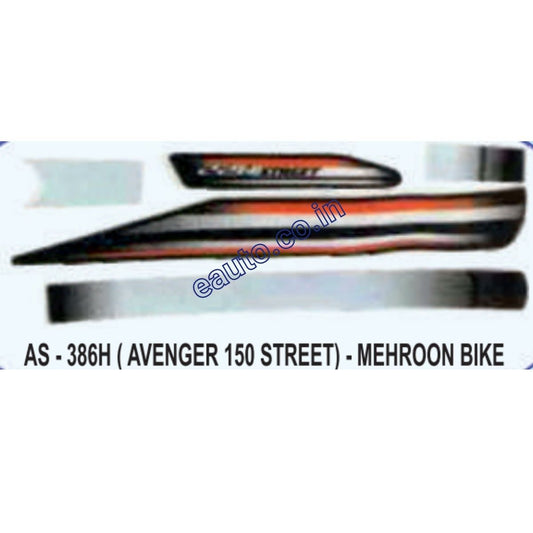 Graphics Sticker Set for Bajaj Avenger 150 Street | Mehroon Vehicle | Both Sides