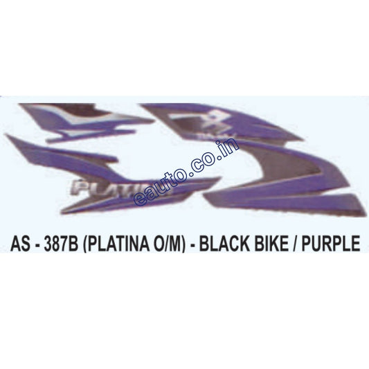 Graphics Sticker Set for Bajaj Platina | Old Model | Black Vehicle | Purple Sticker | Both Sides