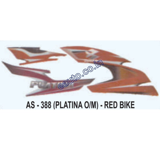 Graphics Sticker Set for Bajaj Platina | Old Model | Red Vehicle | Both Sides