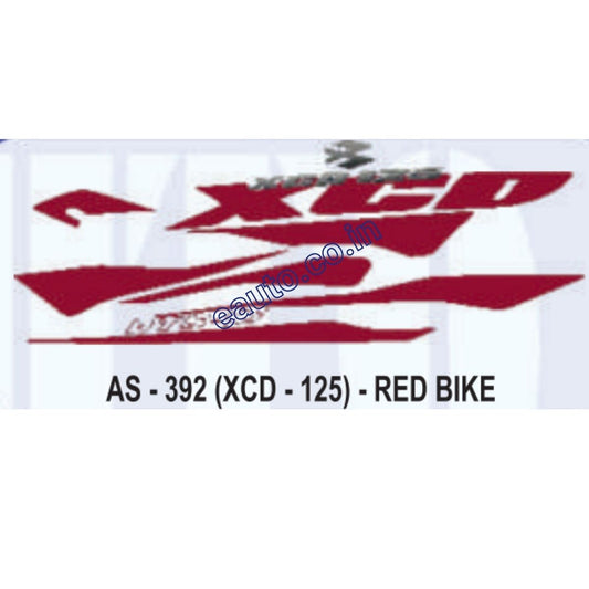 Graphics Sticker Set for Bajaj XCD 125 | Red Vehicle | Both Sides