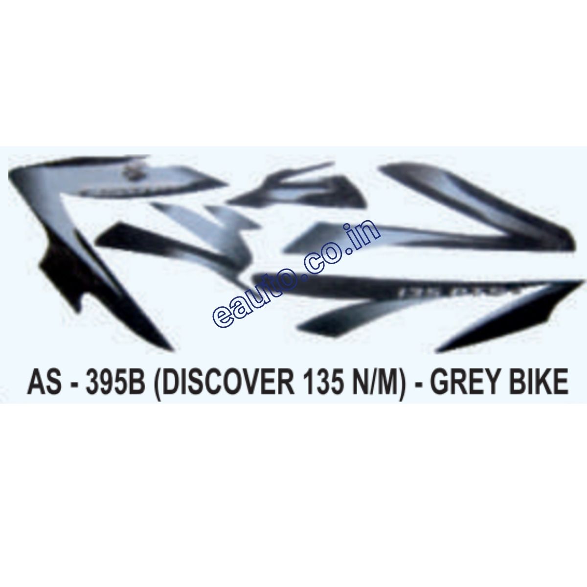 Graphics Sticker Set for Bajaj Discover 135 | New Model | Grey Vehicle | Both Sides