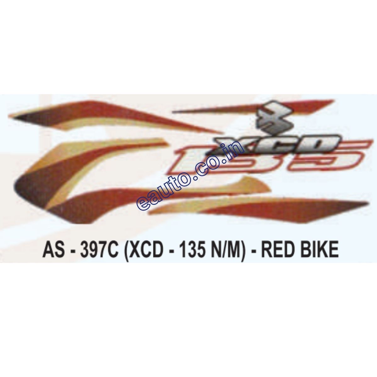 Graphics Sticker Set for Bajaj XCD 135 | New Model | Red Vehicle | Both Sides