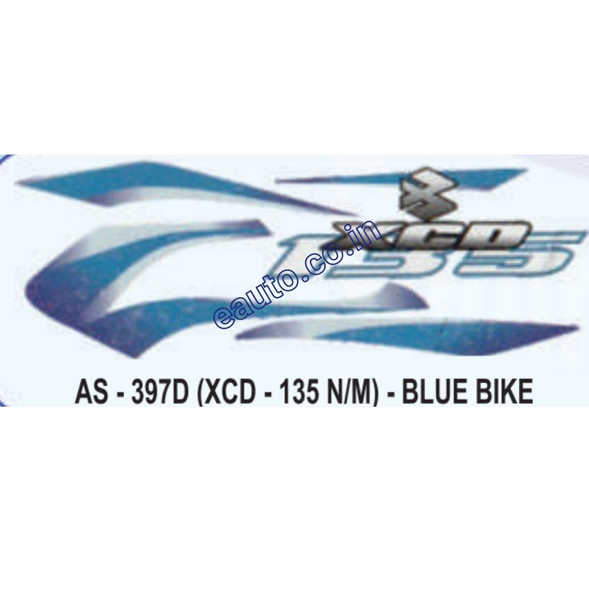 Graphics Sticker Set for Bajaj XCD 135 | New Model | Blue Vehicle | Both Sides