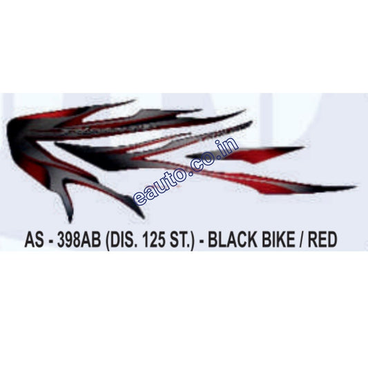 Graphics Sticker Set for Bajaj Discover 125 ST | Black Vehicle | Red Sticker | Both Sides