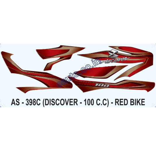 Graphics Sticker Set for Bajaj Discover 100CC | Red Vehicle | Both Sides