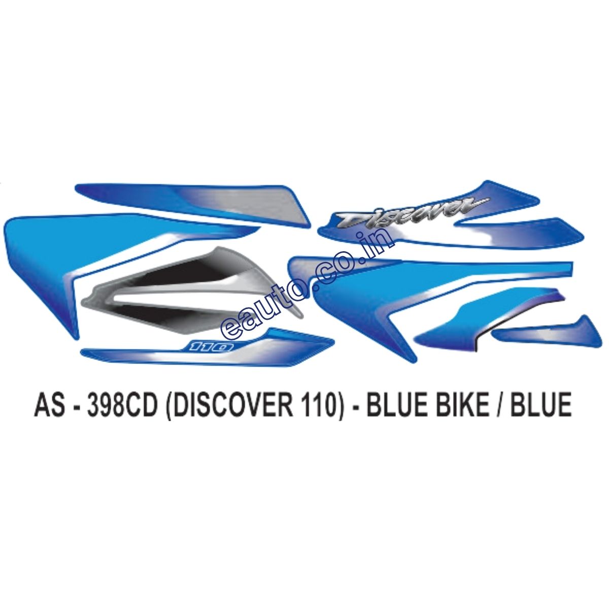 Graphics Sticker Set for Bajaj Discover 110 | Blue Vehicle | Blue Sticker | Both Sides