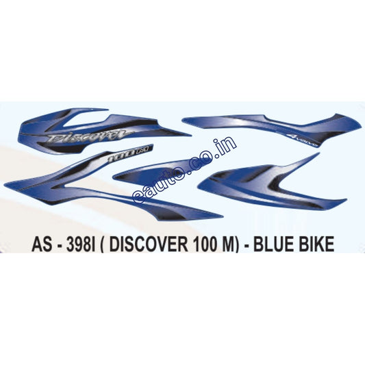 Graphics Sticker Set for Bajaj Discover 100M | Blue Vehicle | Both Sides