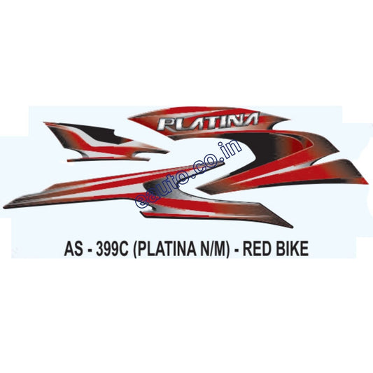 Graphics Sticker Set for Bajaj Platina | New Model | Red Vehicle | Both Sides