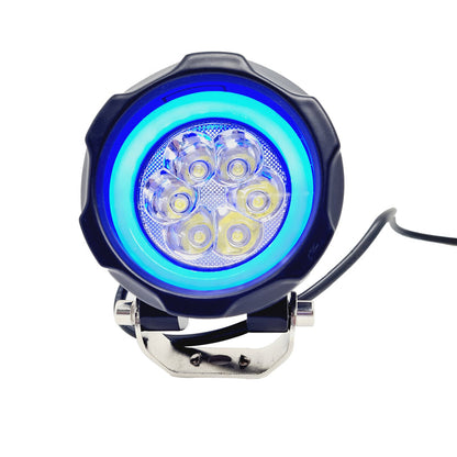 6 Led Fog Lamp Blue Cob Round Single (12-80V DC- 40W)