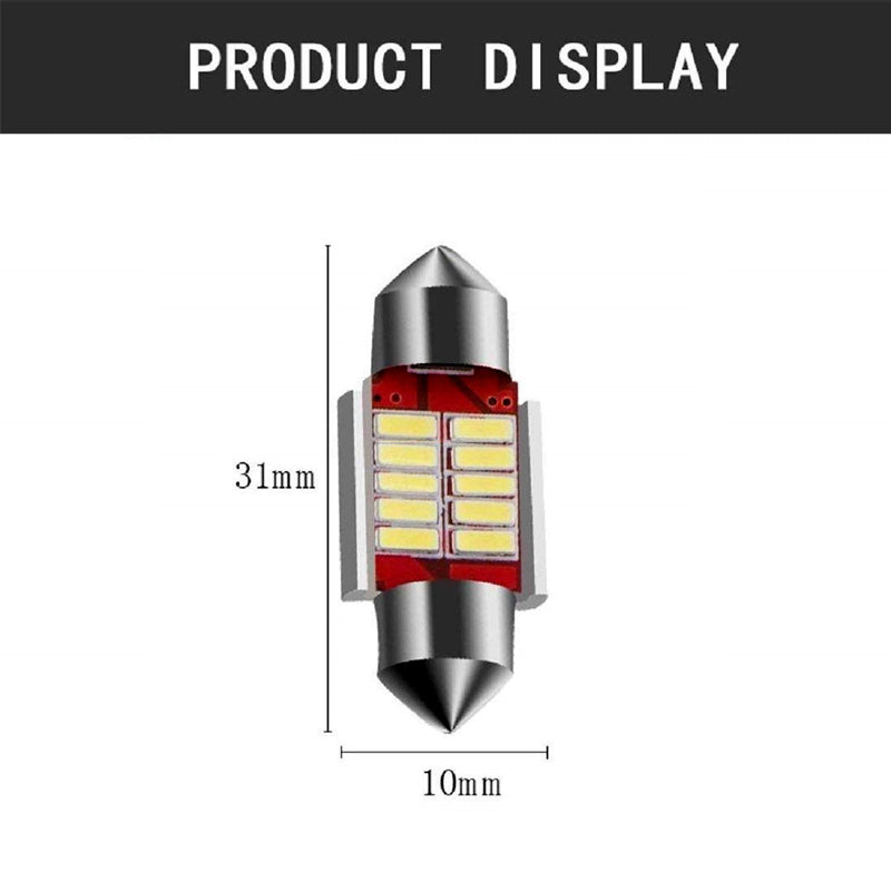 10 SMD Car Interior, Roof Led Light with Festoon Holder (5W) for All Cars (Blue, 2 pcs)