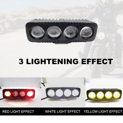 LIU HJG 4LED Fog Light Yellow/White with Alternating Flashing & RED Devil Eye Effect Light for Bikes and Cars (9V-80V, 40W) - Pack of 1