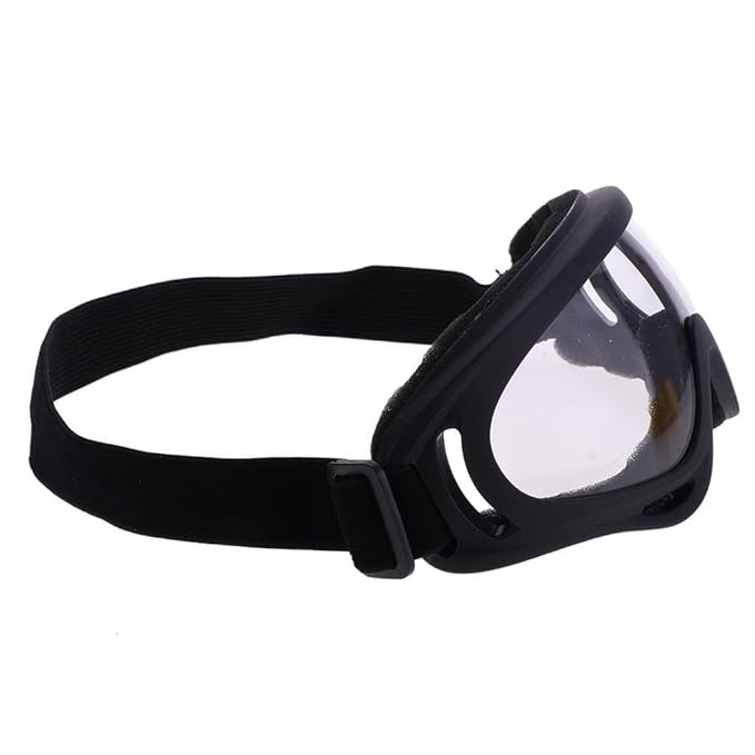 Adult Motorbike ATV / Dirt Bike Racing Transparent Goggles With Adjustable Strap - Black