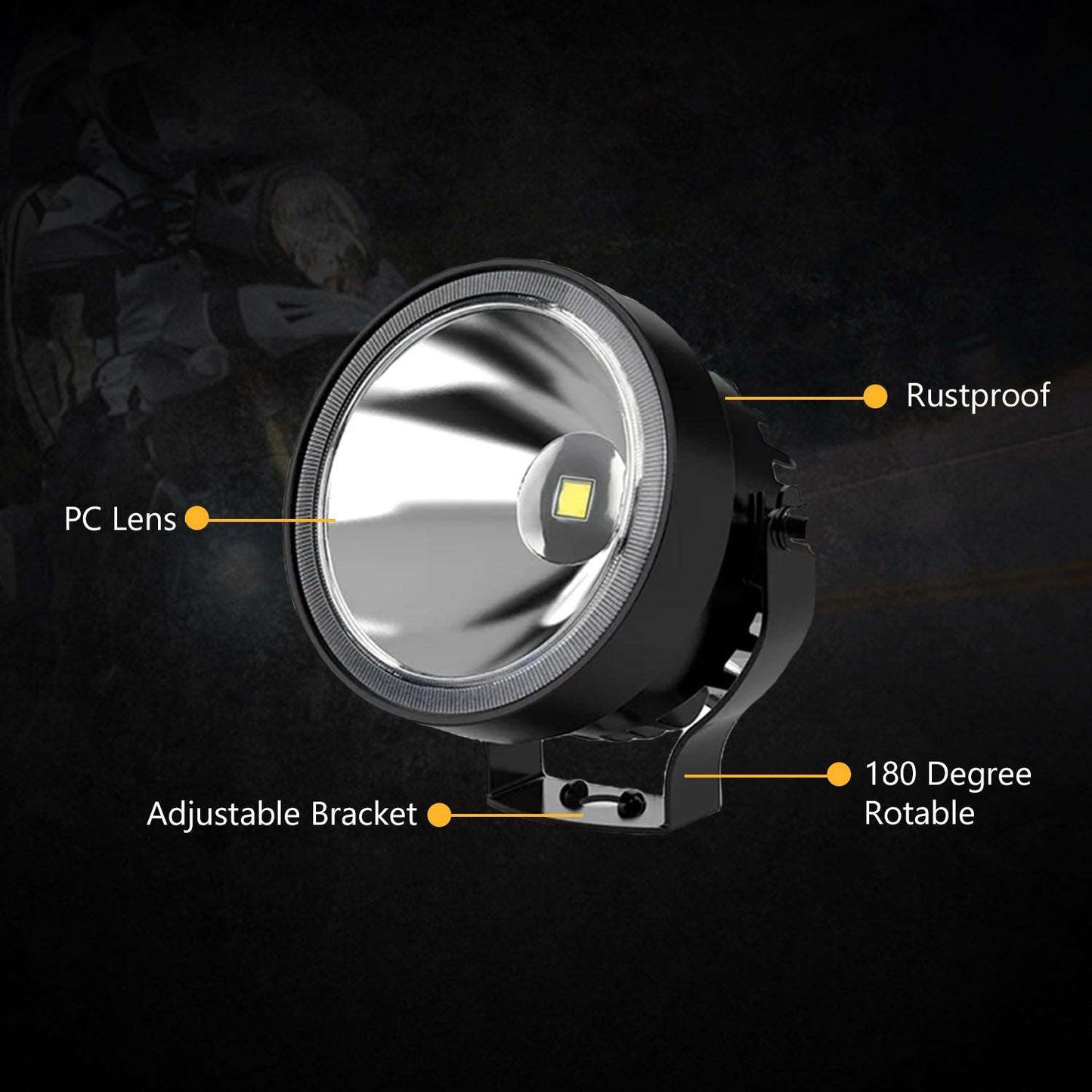 4 inch White Spotlight 45W, Led Off Road Super Bright Driving Fog Light for Bikes, Cars and Trucks (Pack Of 2pcs)