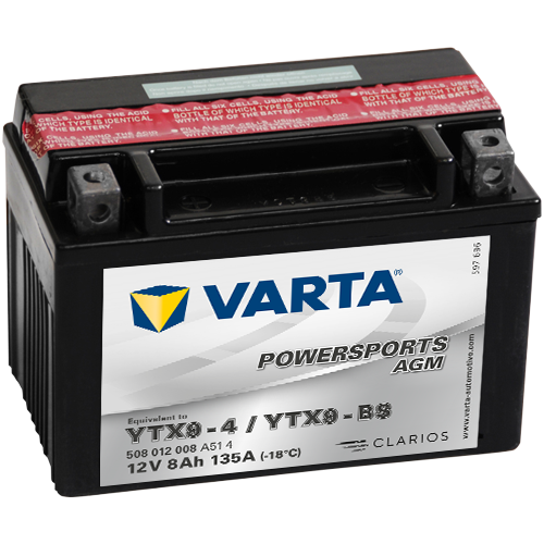 Varta (8 AH) Motorcycle Battery 508 012 008 (YTX9-BS)