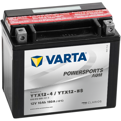 Varta (10 AH) Motorcycle Battery 510 012 009