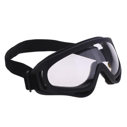 Adult Motorbike ATV / Dirt Bike Racing Transparent Goggles With Adjustable Strap - Black