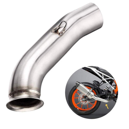 Autopowerz Stainless Steel Motorcycle Exhaust Middle Muffler Bend Pipe (Bend Pipe RC390)