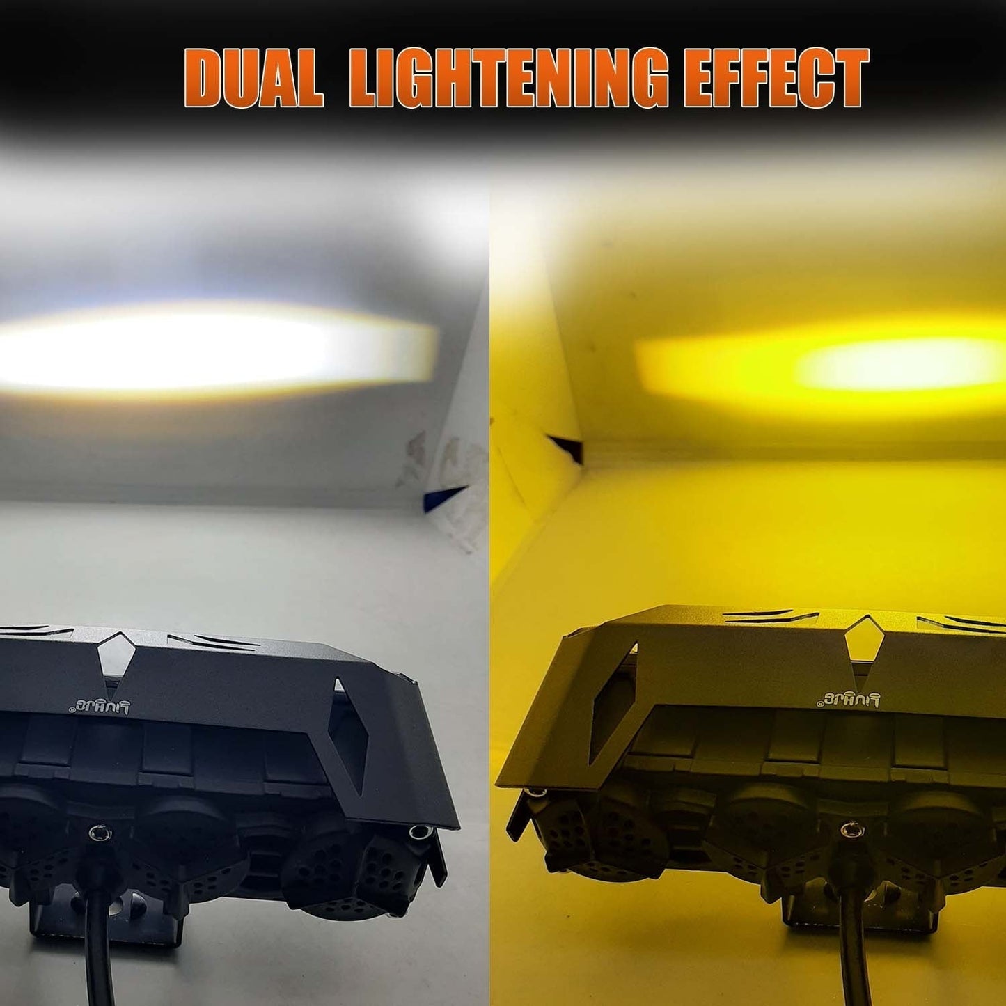 LIU HJG With Wiring Kit 180W (Pair) Mega Drive 5 Lens Dual Colour Yellow/White Led Fog Light (With 12 Months Warranty)