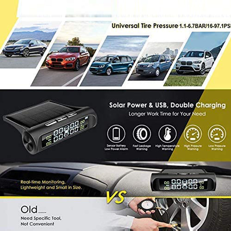 Tyre Pressure Monitoring System Universal With Solar Charging