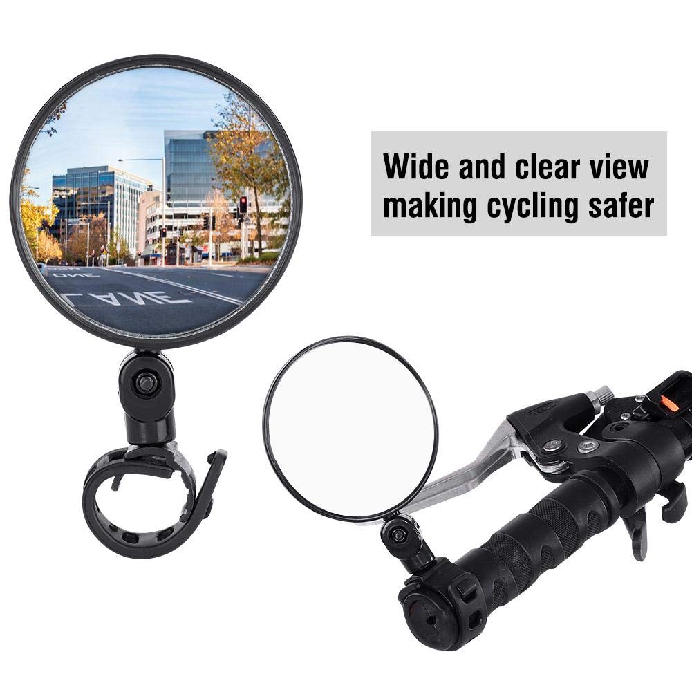 Universal 360-Degree Rotatable Convex Rear View Mirrors for Bicycles and Motorcycles - Ideal for Cycling and Biking Safety (1 Pair)