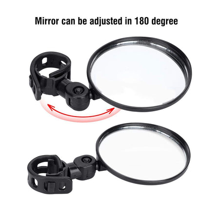 Universal 360-Degree Rotatable Convex Rear View Mirrors for Bicycles and Motorcycles - Ideal for Cycling and Biking Safety (1 Pair)