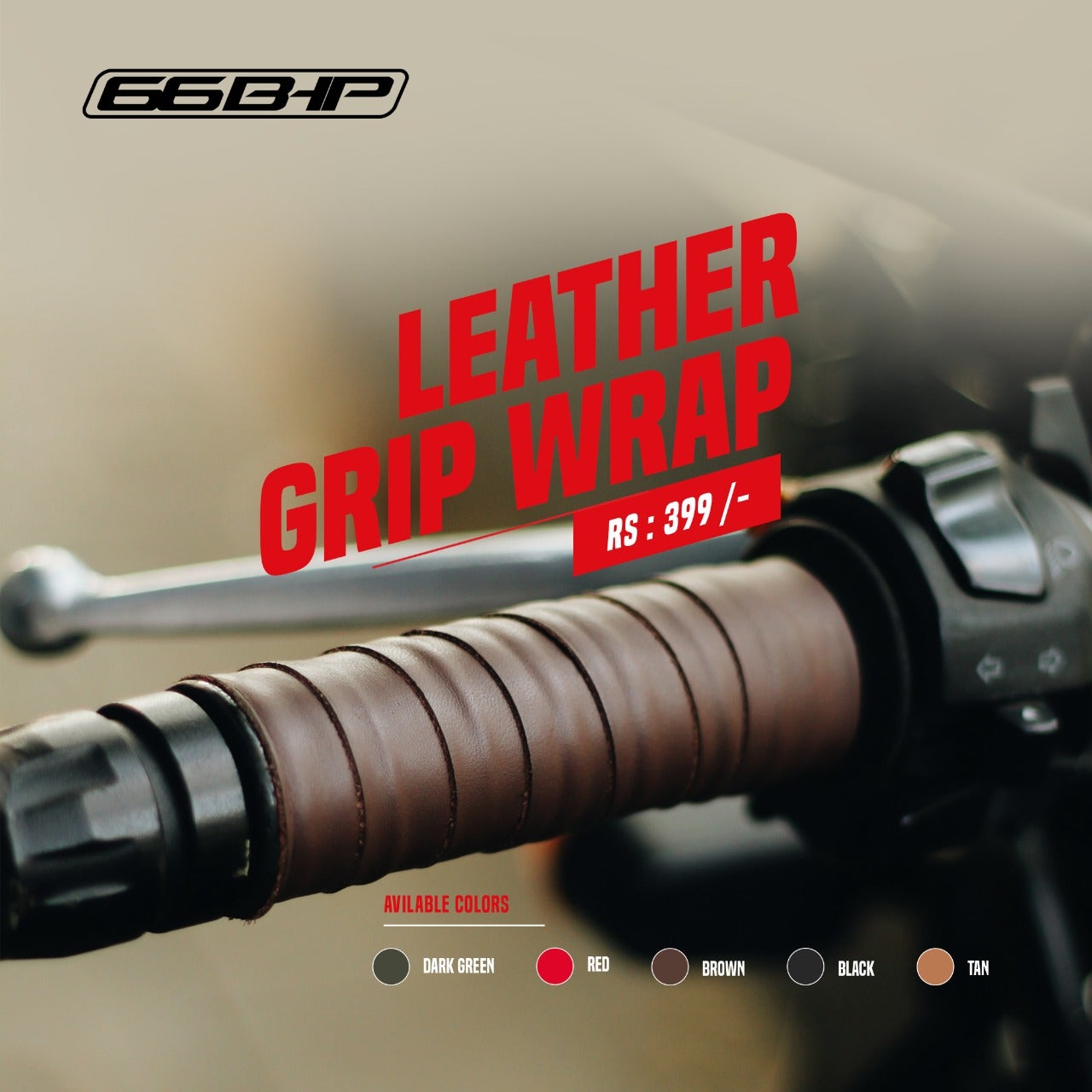 66Bhp Leather handle grip wrap (Pair) Monsoon Sale