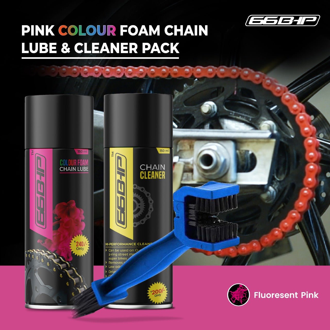 66Bhp Pink Chain Lube Set