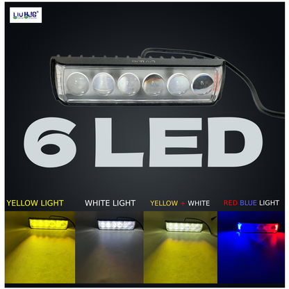 LIU HJG 6 LED 40-60W DC9-80V Fog Light for Bikes & Cars - Yellow/White & Red/Blue (1 Piece)