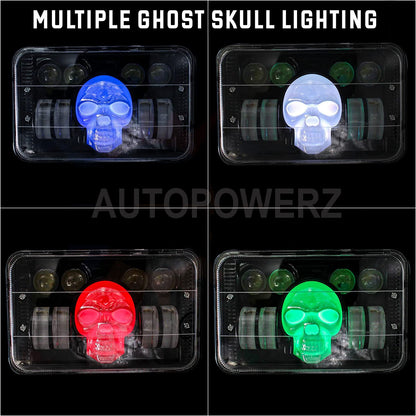 AUTOPOWERZ® LED Projector Hi/Low Beam Headlight Boss with Multi Red, Blue Pattern and White Flashing for Hero Splendor Plus, Splendor Pro, Splendor (Splendor Skull Headlight)