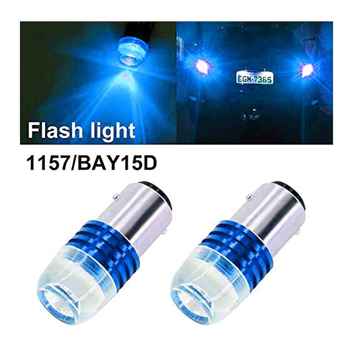 AUTOPOWERZ Touch Brake Light, Reversing Light, Tail Light, Parking Light, Indicator Light, Side Marker LED for Yamaha, Mahindra, Ducati, KTM, Hero (Universal For Bike, Pack of 2) (Blue)