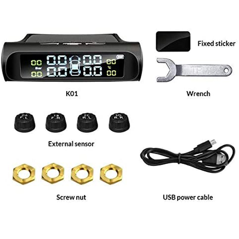 Tyre Pressure Monitoring System Universal With Solar Charging