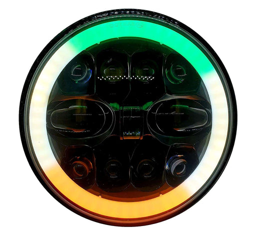 7 Inch Round Led Headlight for Bikes and Cars (11 Led 7 inch Tiranga Headlight )