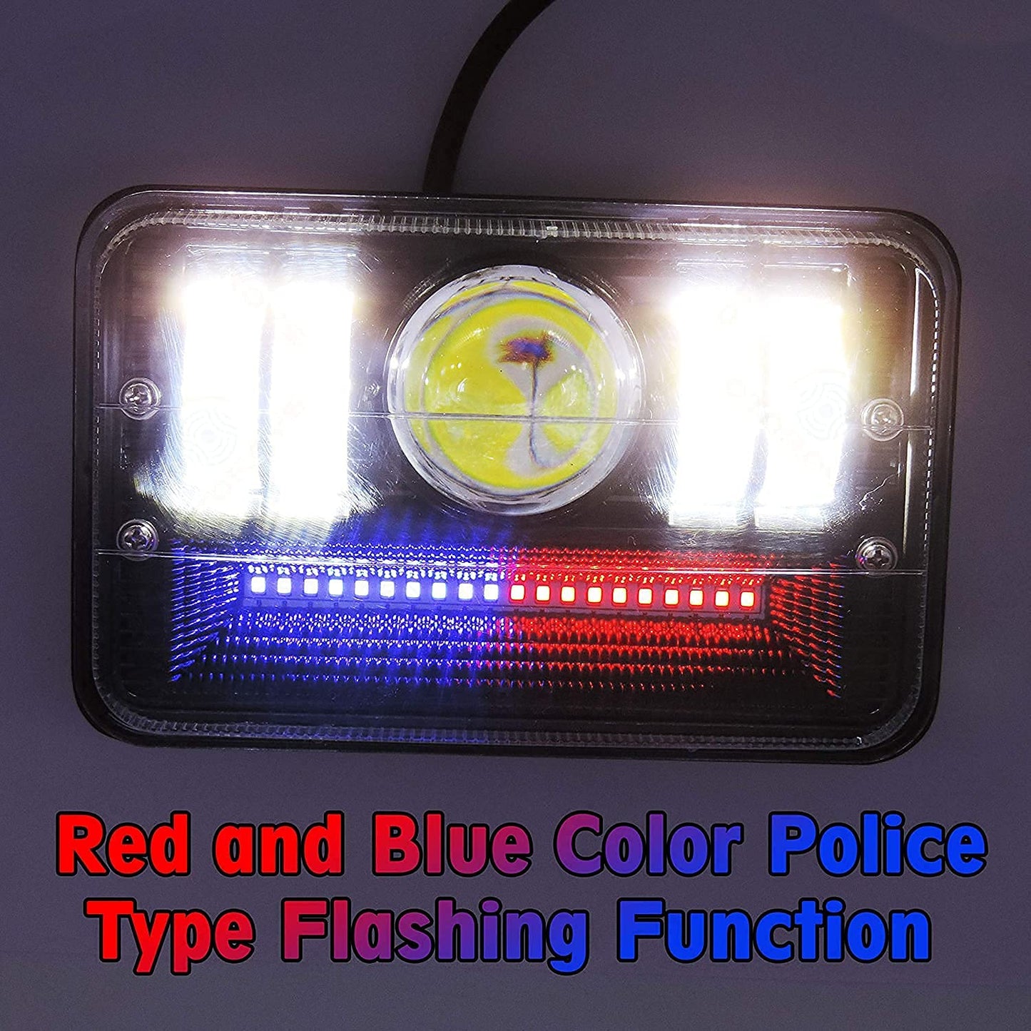 LED Projector Hi/Low Beam Headlight with Multi Red, Blue Pattern and White Flashing For Hero Splendor Plus, Splendor Pro, Splendor