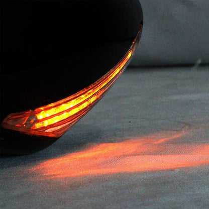 AUTOPOWERZ ABS Plastic Motorcycle Black Rear View Side Mirror with LED Turn Light R15 Mirror