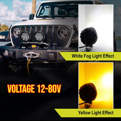 AutoPowerz 9LED Yellow-White Fog Light for Universal For Bike & Cars,Coming with Heavy Duty Compactable with all type Vehicles