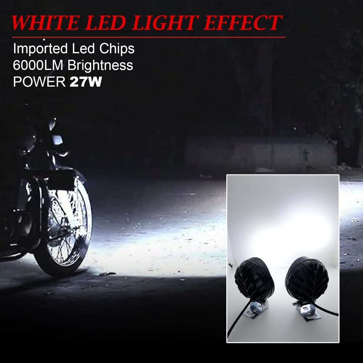 LIU HJG 9 LED Cap Set Fog Light Universal for Bikes and Cars (Pack of 2 + 1 Switch)