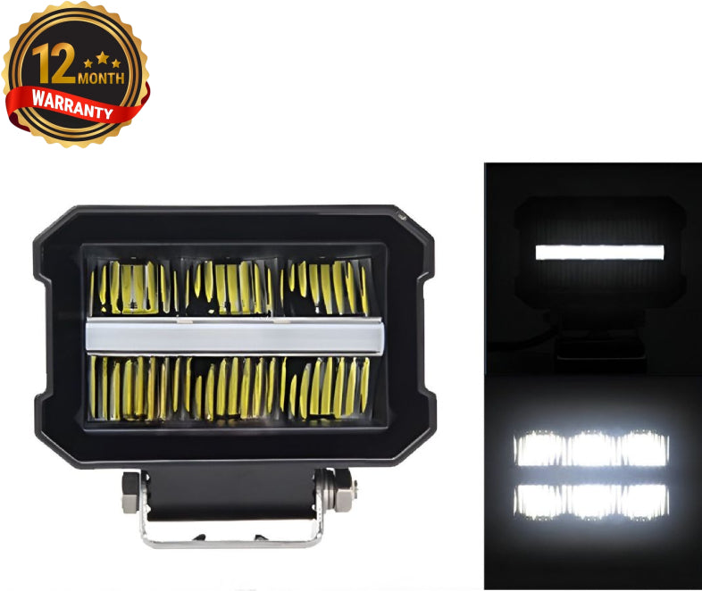 White LED 60W DC 9V-36V Fog Light Universal Fog Lamp Car, Motorbike, Truck (Pack Of 1) with 12 Months Official Warranty