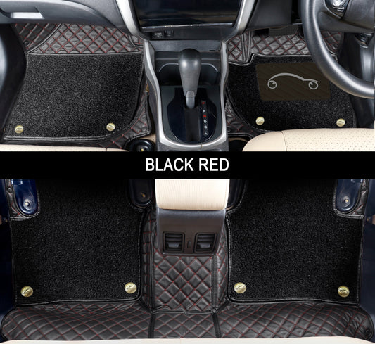 Autofurnish 7D Luxury Custom Fitted Car Mats For Honda City ZX 2004 - Black Red