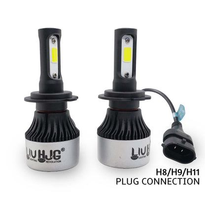 LIU HJG LED Car Headlight Bulbs with COB Chips 6500K White, With 12 months warranty for bike and car (Pack of 2)