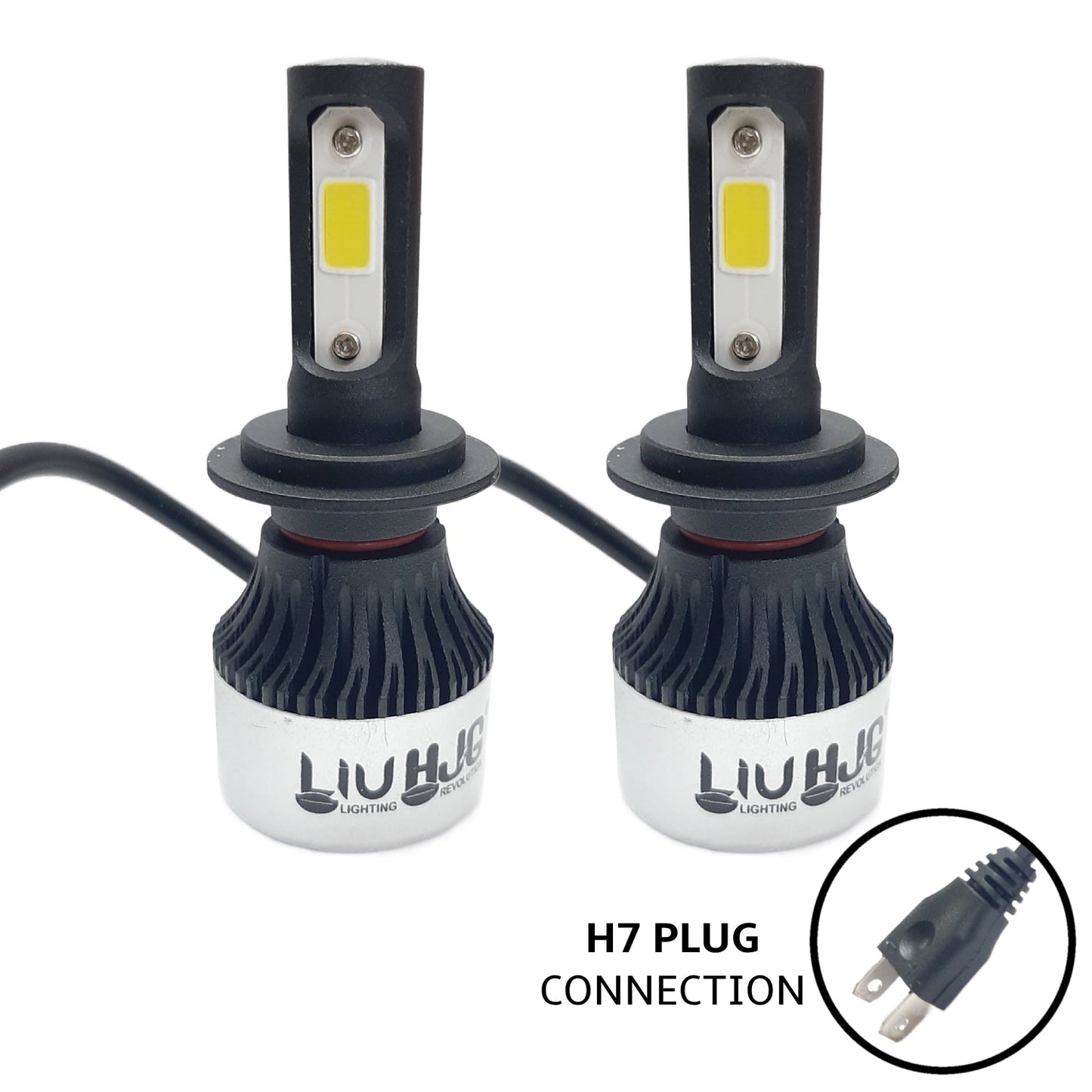 LIU HJG LED Car Headlight Bulbs with COB Chips 6500K White, With 12 months warranty for bike and car (Pack of 2)