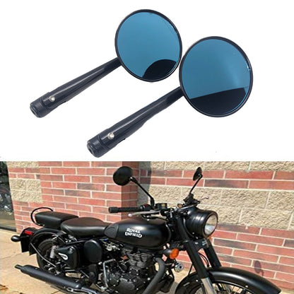 Universal CNC Aluminium Classic Round Side Mirrors For All Motorcycles and Scooty (Pack Of 2)