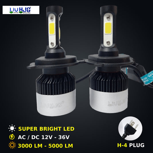 LIU HJG LED Car Headlight Bulbs with COB Chips 6500K White, With 12 months warranty for bike and car (Pack of 2)