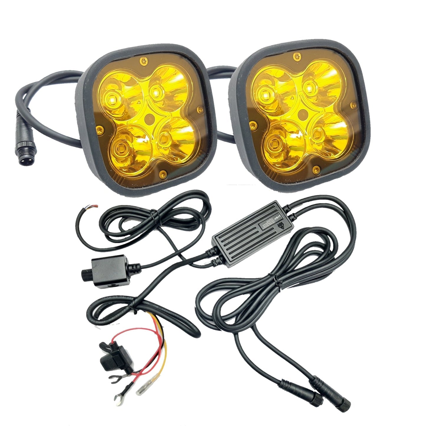 LIU HJG 60 Watt with Wiring Kit Universal Led Fog Light With Yellow Lens Cover (60W, 12V-80V, DC,) ( Pack of 2 Pcs)