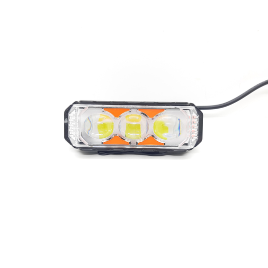 LIU HJG 40-60W Yellow/White & Red/Blue 3 LED Fog Light with Flashing Mode for Bike & Car (Pack of 1 Piece)