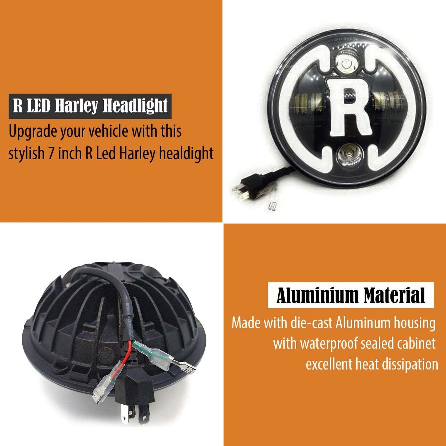 7 Inch Round Led Headlight for Bike and Cars (R Tiranga Led Headlight)