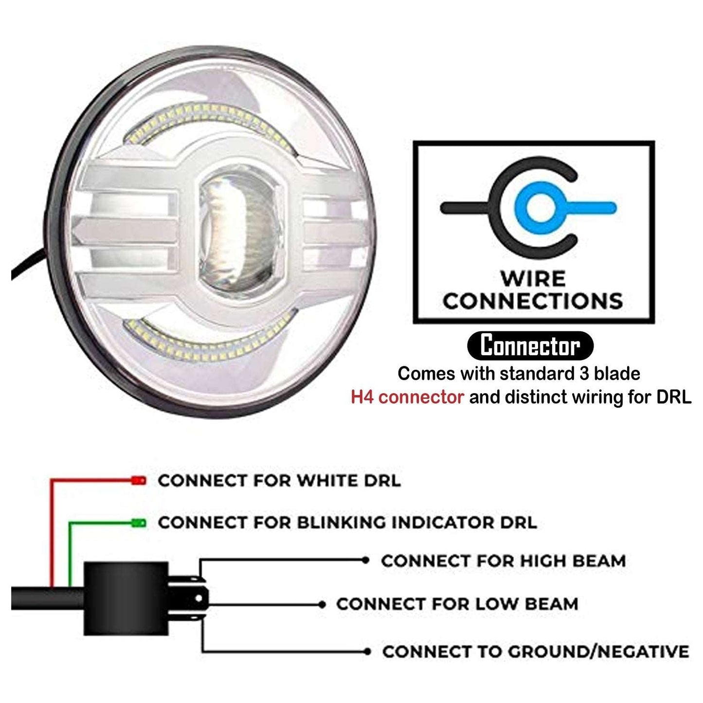 7 inch Led Headlight for Bikes and Cars (60W)