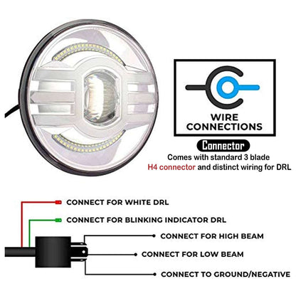 7 inch Led Headlight for Bikes and Cars (60W)