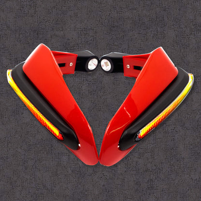 Autopowerz Red Bike Hand guards with Amber DRL tight grips- 30*18*10cm for all bikes