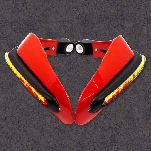 Autopowerz Red Bike Hand guards with Amber DRL tight grips- 30*18*10cm for all bikes